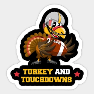 Thanksgiving Turkey And Touchdowns Football Sticker